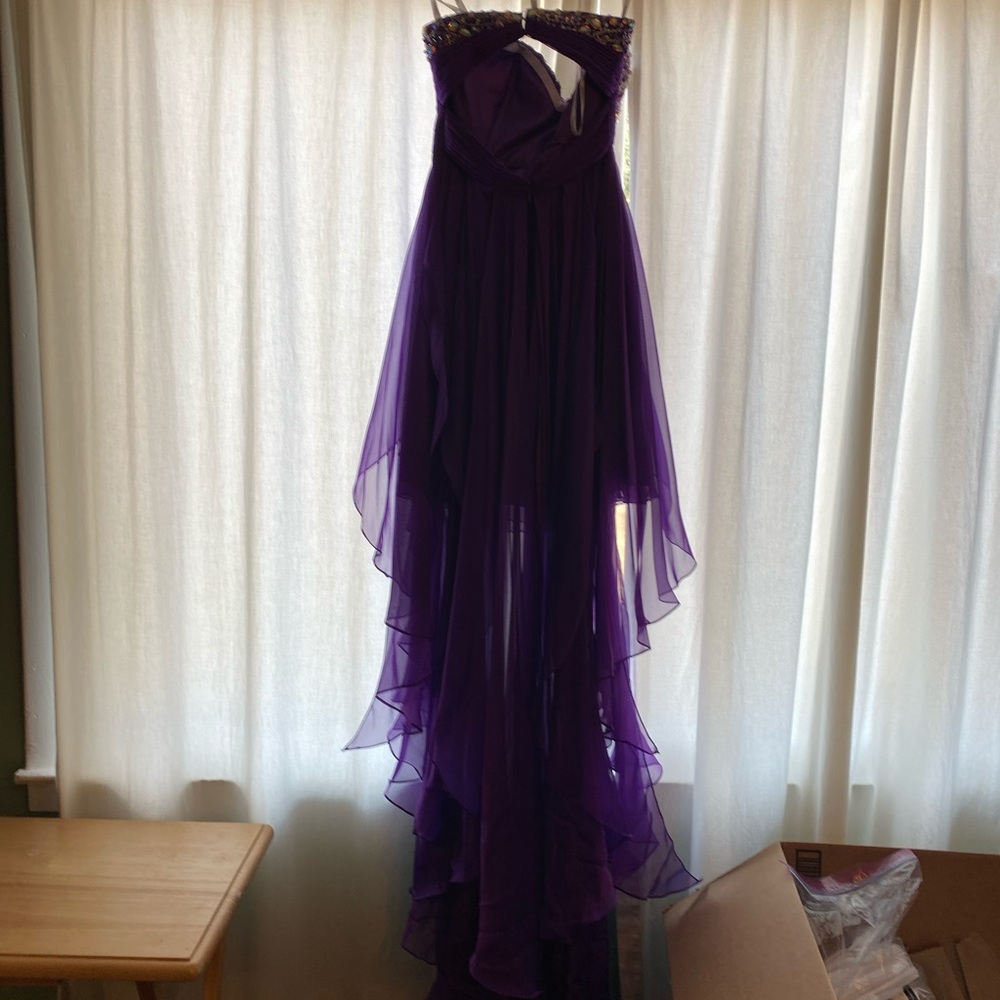 Purple high-low formal dress - Picture 4 of 8